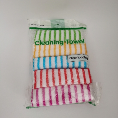 Hot shot - striped dishtowels 30 * 30 color strips of microfiber dishcloth cleaning daily 10 pieces of foreign trade exports