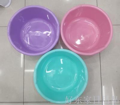 Factory Direct Chinese Student Household Washbasin Footbath Fashion Basin round Plastic Thickened Solid Color Custom Logo