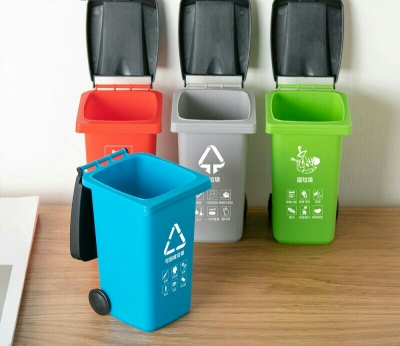 Y24-3653 Desktop Mini Sorting Trash Bin Sundries Storage Trash Can Cognitive Toys Early Education Game Props