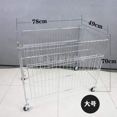 Large stainless steel color chrome plated mesh rack clothes plush toys shoes caps basketball storage metal basket