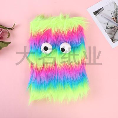 Colorful plush decoration cartoon character cover three - dimensional pattern notebook hand book 2020 new best - shot