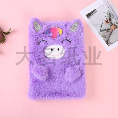 Short plush cover the draw cartoon fashion girl hand book little fresh travel notepad cartoon lovely diary