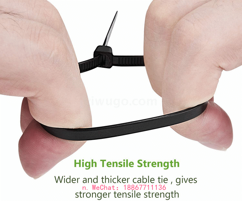 Technik cable strapping removable 200 x 7.6 mm black naturally locked cable strapping