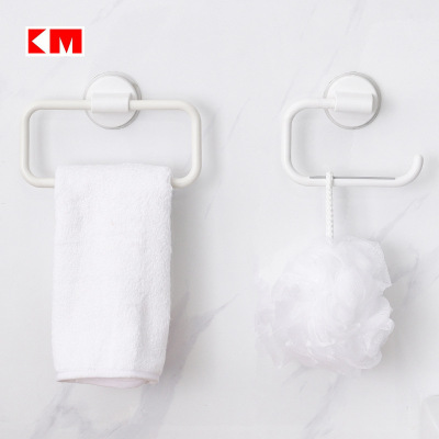 Traceless paste kitchen towel rack perforation-free bathroom towel rack hook shelf horizontal bar