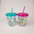 166 New Cup with Straw Double-Layer Plastic Cup with Lid