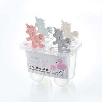 Jl-6189 four sets of unicorn ice mold homemade ice cream mold Popsicle mold ice box cartoon design