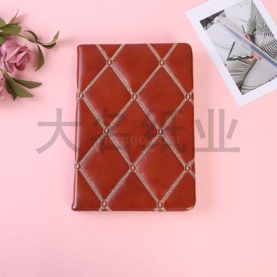 Leather outer cover Twill cross the notebook of primary and middle school students