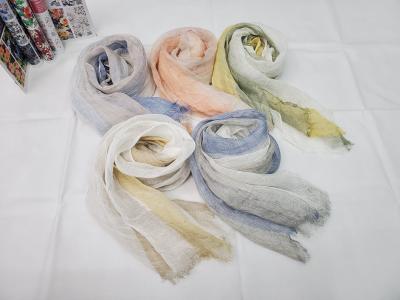 2021 New Japanese and Korean Women's Spring and Summer Comely Pure Natural Linen Yarn-Dyed Scarf Air Conditioning Sweat-Absorbent Shawl Scarf