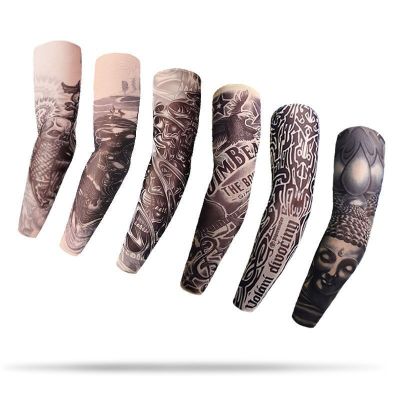 Wholesale tattooed sleeve sleeves floral arm sleeves seamless summer sun protection gloves tattooed with sewn is suing riding seamless ice to cool the sleeves