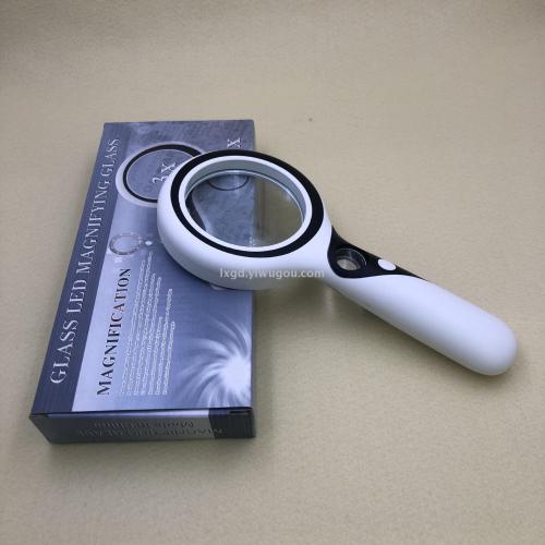921 new 12 lights multi-function handheld magnifying glass high power purple light/led light stamp coin identification portable