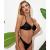 Bikini foreign trade new sexy solid color gather together the lady split swimsuit polyamide fiber quality factory direct sale