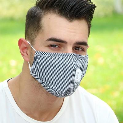 Plaid Ribbon Breather Valve PM2.5 Masks 2020 Internet Hot Cotton Color Plaid Cotton Mask Factory in Stock