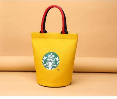 Bag female new large capacity bucket bag student canvas bag Korean version simple joker dark shoulder handbag