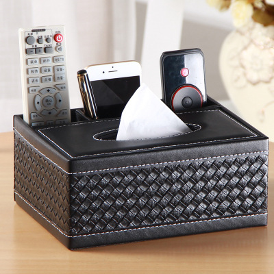 European Style Multi-Functional Tissue Box Paper Extraction Box Home Cute Remote Control Storage Box Creative Tissue Box Living Room Wood