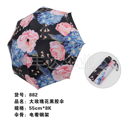 Folding-umbrella manufacturer prints large rose vinyl COINS for sun protection and UV protection