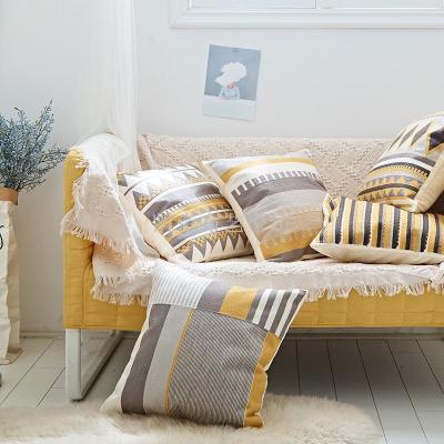 Pure cotton full embroider hold towel embroidery cushion for leaning on cover does not contain core north Europe wind bossimi milan sofa decoration hold pillow