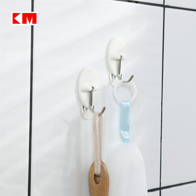 Non-perforated strong glue hook plastic kitchen bathroom wall hanging hook traceless hook stick hook 3