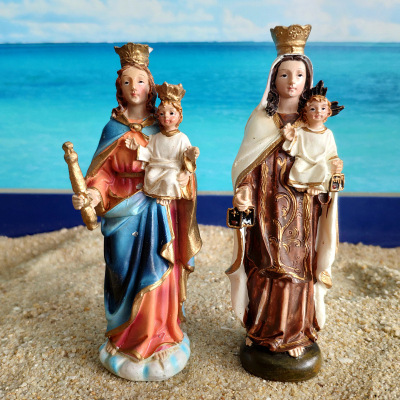 Virgin mother and child religious figures psychological sand table sand toy game zero concurrently