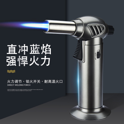 Factory Direct spray torch fixed fire Directly inflatable anti-wind big fire cigar lighter point carbon moxibustion barbecue