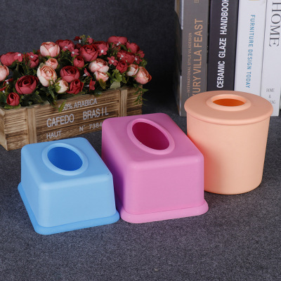 Factory in Stock Plastic Paper Napping Box Custom Logo Hotel Restaurant Custom Frosted round and Square Tissue Box