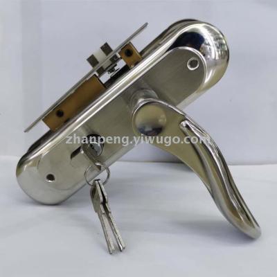 Spot Supply Domestic and Foreign Trade Door Lock with a Handle Export to Russia Border Trade Stainless Steel Lock