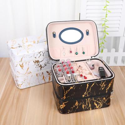 Multi-Functional Portable Cosmetic Case Multi-Layer Makeup Nail Tattoo Toolbox Ornament Ring Earrings Storage Box