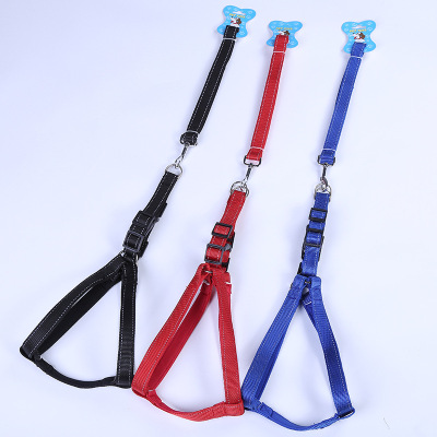 New pet traction rope chest strap colorful solid color cat and dog round rope traction chest strap manufacturers direct sales