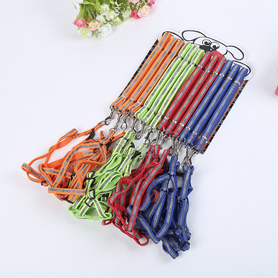 Wholesale of pet leash dog leash with reflective patch cloth breast and back pet dog leash