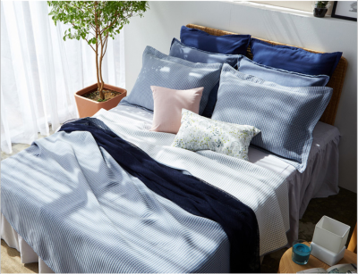 Japanese and Korean thin air conditioning summer cool quilt yarn-dyed polyester cotton bedding 3pcs set double jacquard