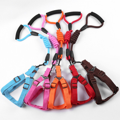 Manufacturer's new climbing rope chest strap braided PP round rope dog lead rope foam handle teddy special wholesale