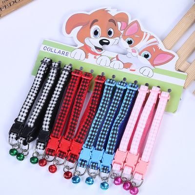 Pet supplies wholesale Pet collar patch cloth fashionable Pet collar multicolor printing dog collar with bells