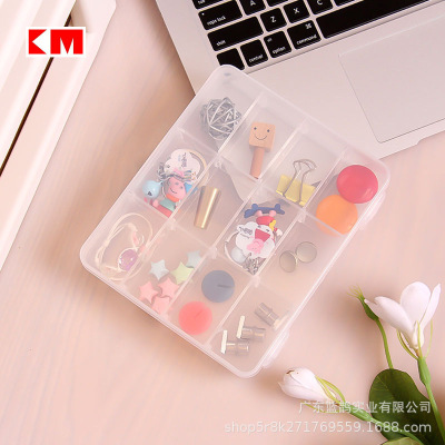 KM 6362 transparent, detachable and free compartmentalized plastic jewelry box, hand box, storage box, earring jewelry box