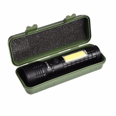 Mini strong light XPE+COB flashlight white light no.7 black aluminum alloy small hand flashlight