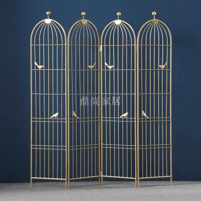 Screen mobile folding Screen folding european-style ins web celebrity small family living room partition bedroom block Nordic