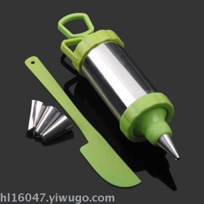 Stainless Steel Metal Mounting-Pattern Device Flower-Making Gun (Color Band Small Scraper) Cake/Cookie Flower-Making Gun Mounting-Pattern Device