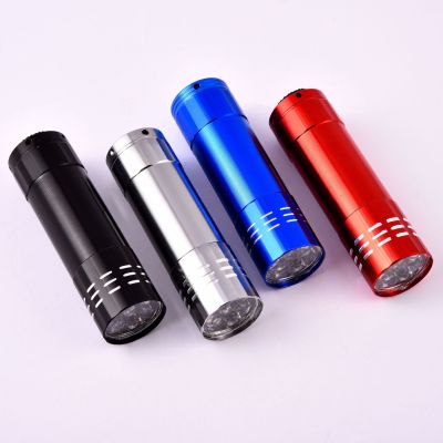 9LED flashlight mini strong light aluminum alloy flashlight custom LOGO light nine light gift flashlight