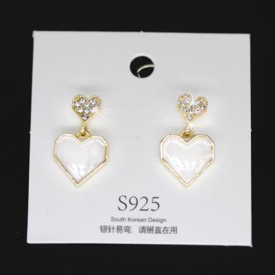 Geometric Earrings Fashionable Temperament Korean Sterling Silver Needle Simple Love Heart Stud Earrings Letters All-Match Ear Jewelry