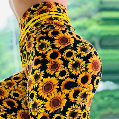 Ebay amazon to sunkui digital print slim high-waisted exercise yoga leggings