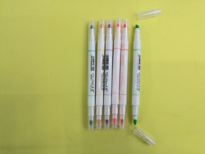 1023 Double-Headed 6 Pieces Fluorescent Pen Use Ring Ink to Write Smoothly and Colorful