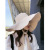 Holiday style oversized brim fisherman hat with double strap design south Korean sun hat female sun block face hat female summer
