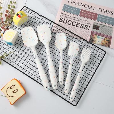 NEW kitchen utensils candy color point design silicone shovel brush spatula set