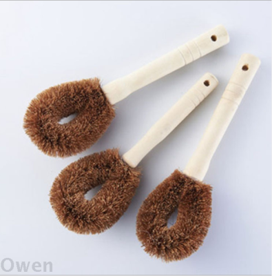 Coconut Palm Wash pan Brush non-stick pan Brush Kitchen with Brush cleaning Brush long handle Clean Wash pan and Bowl Brush