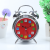 4-Inch Metal Plating Silver Double Bell Quartz Alarm Clock Lazy Alarm Clock with Light