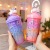 Factory Direct Sales Creative Unicorn Ice Cup Cute Girly Style Cool Water Cup Gradient Smoothie Cup Summer Cup