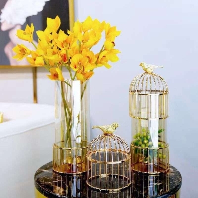 Tie yi handicraft arranges the flower implement bird cage