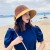 Summer ladies Korean version of the color bowknot fisherman hat Japanese department of small fresh hollow breathable seventh beach hat