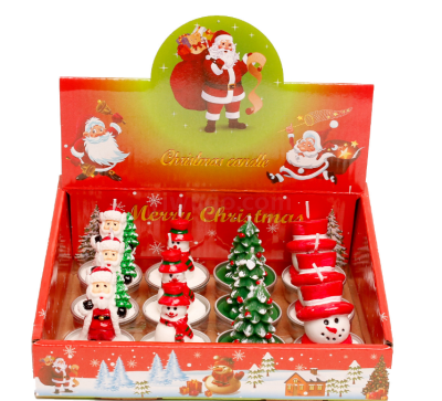 Filled 12 gift boxes filled with painted aluminum snowman Christmas tree tea Wax