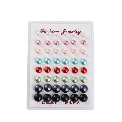 Fashion stud pearl series steamed bread pearl earrings students color sweet ear stick manufacturers direct wholesale