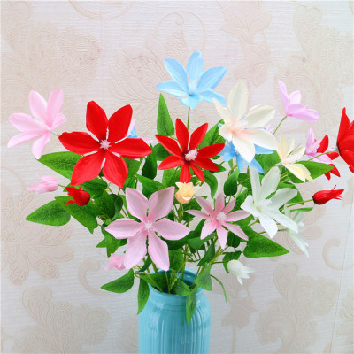 Spot Supply of 3 clematix simulated flower manufacturers wholesale Wedding home decoration fake flowers