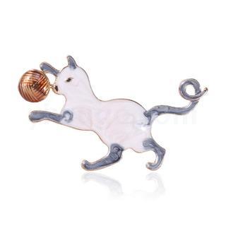 Korean version of the Creative Best -selling New alloy Drip oil Cat Brooch simple fashion personality animal accessories collar pins